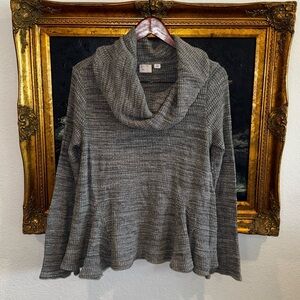 Anthropologie Postmark Heather Gray Cowl Neck Sweater Draped Size Medium